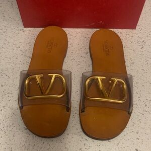 Valentino Women's Gold and Brown Sandals